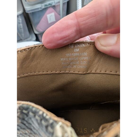 SUN & STONE Womens Snake Print Block Heel Pointed Toe Zip Ankle Boot size 6 Glam - Picture 9 of 9